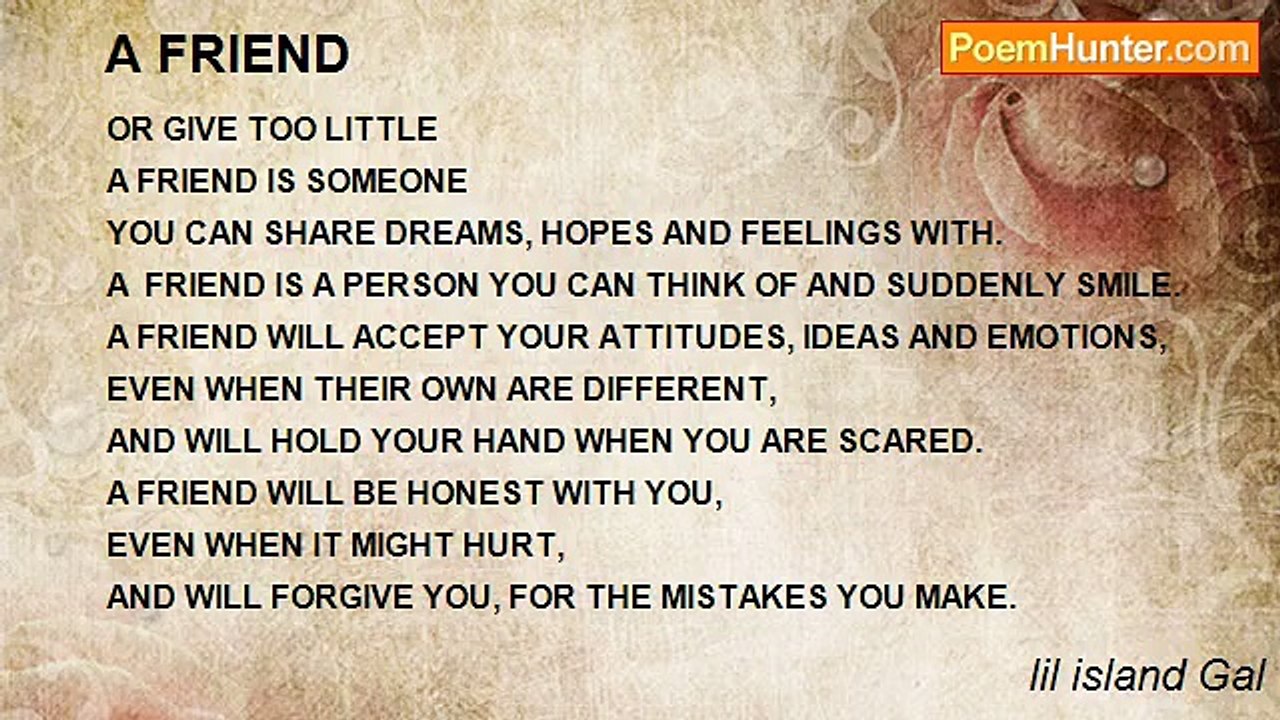 lil island Gal - A FRIEND