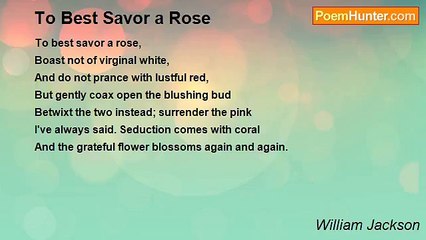 William Jackson - To Best Savor a Rose