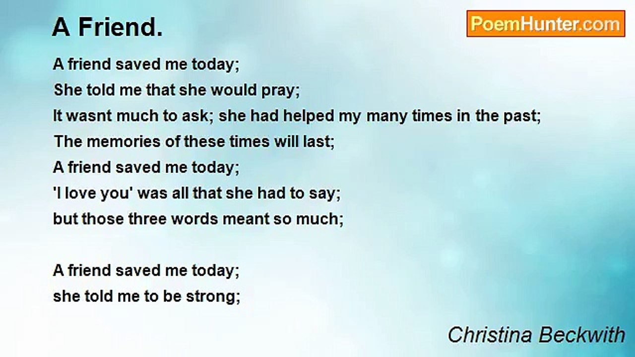 Christina Beckwith - A Friend.
