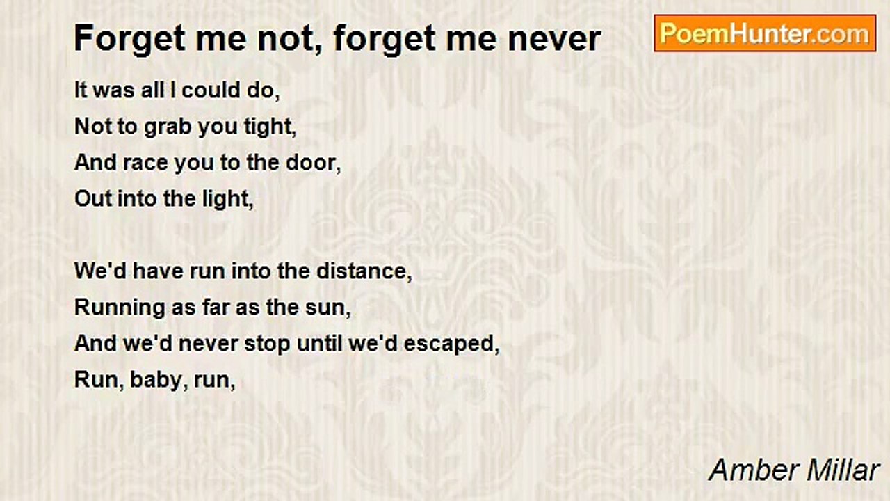 Amber Millar - Forget me not, forget me never