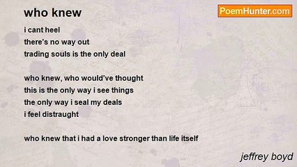 jeffrey boyd - who knew