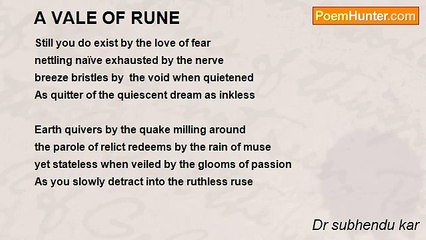 Dr subhendu kar - A VALE OF RUNE