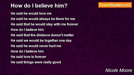 Nicole Moore - How do I believe him?