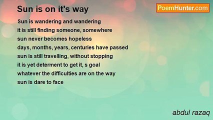 abdul razaq - Sun is on it's way