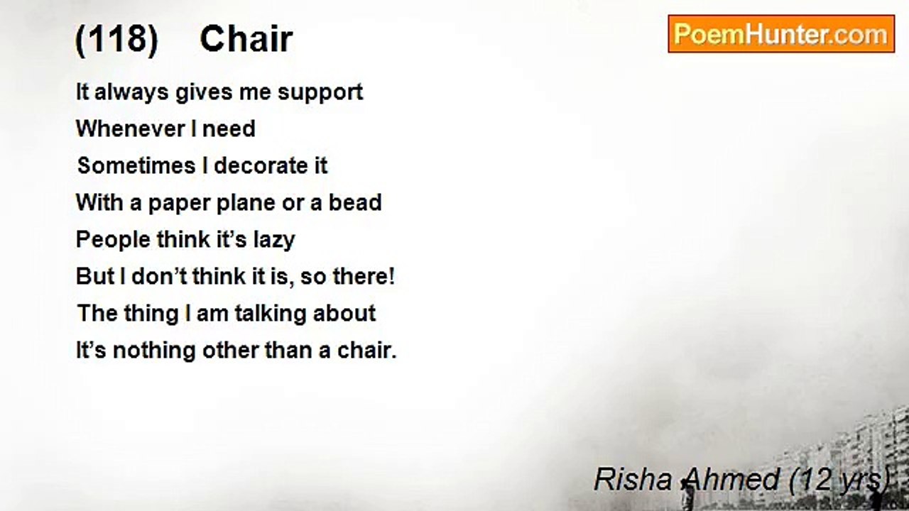 Risha Ahmed (12 yrs) - (118)    Chair