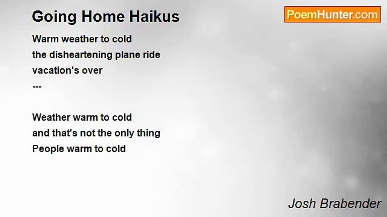 Josh Brabender - Going Home Haikus