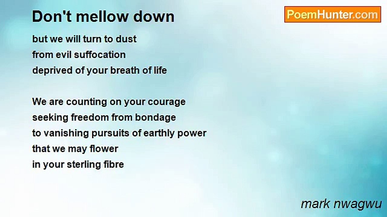 mark nwagwu - Don't mellow down
