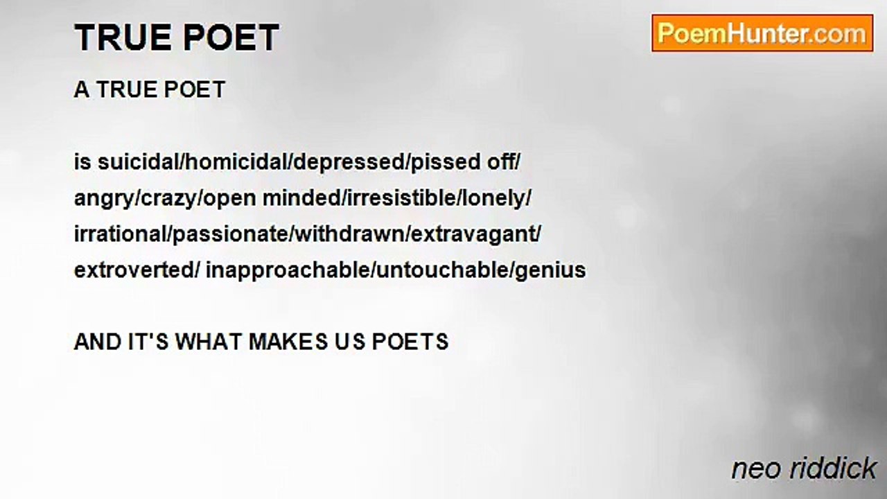 neo riddick - TRUE POET