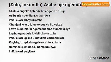 LLM Mbatha - [Zulu, inkondlo] Asibe nje ngemifula, s'thandwa