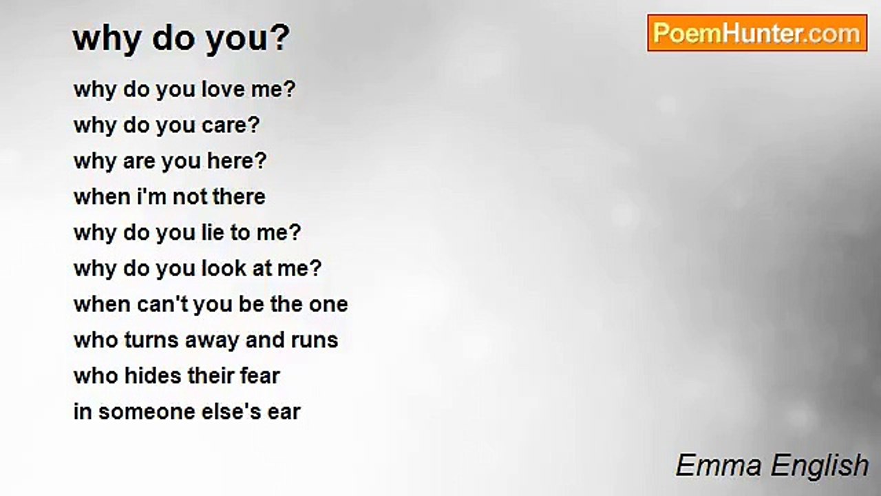 Emma English - why do you?