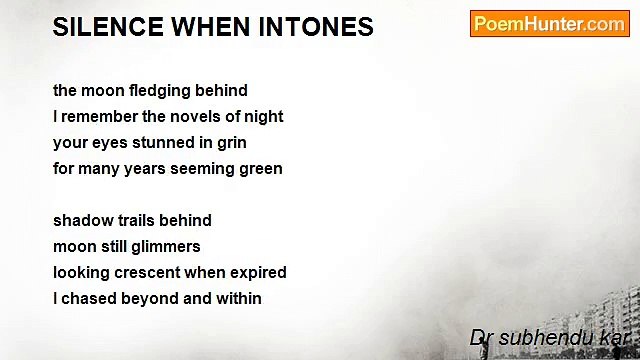 Dr subhendu kar - SILENCE WHEN INTONES