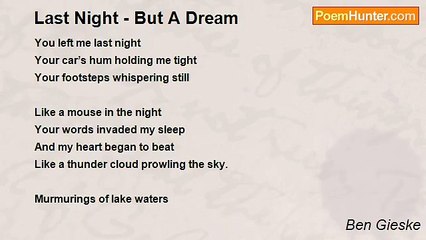 Ben Gieske - Last Night - But A Dream