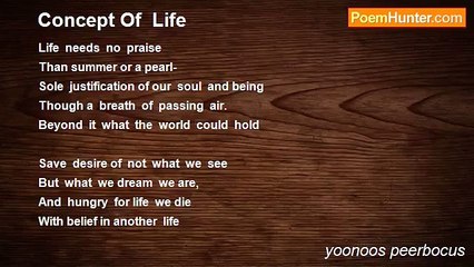 yoonoos peerbocus - Concept Of  Life