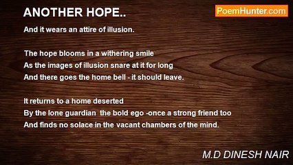 M.D DINESH NAIR - ANOTHER HOPE..