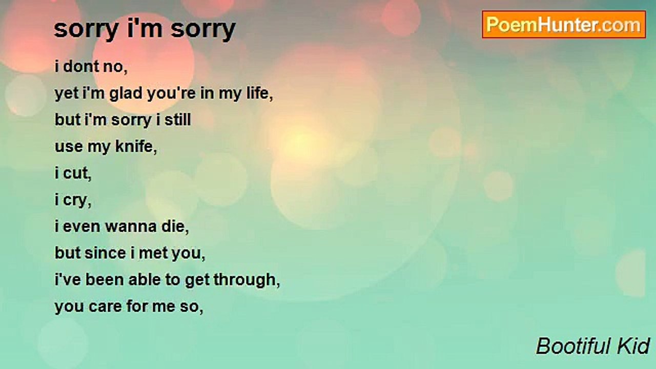 Bootiful Kid - sorry i'm sorry