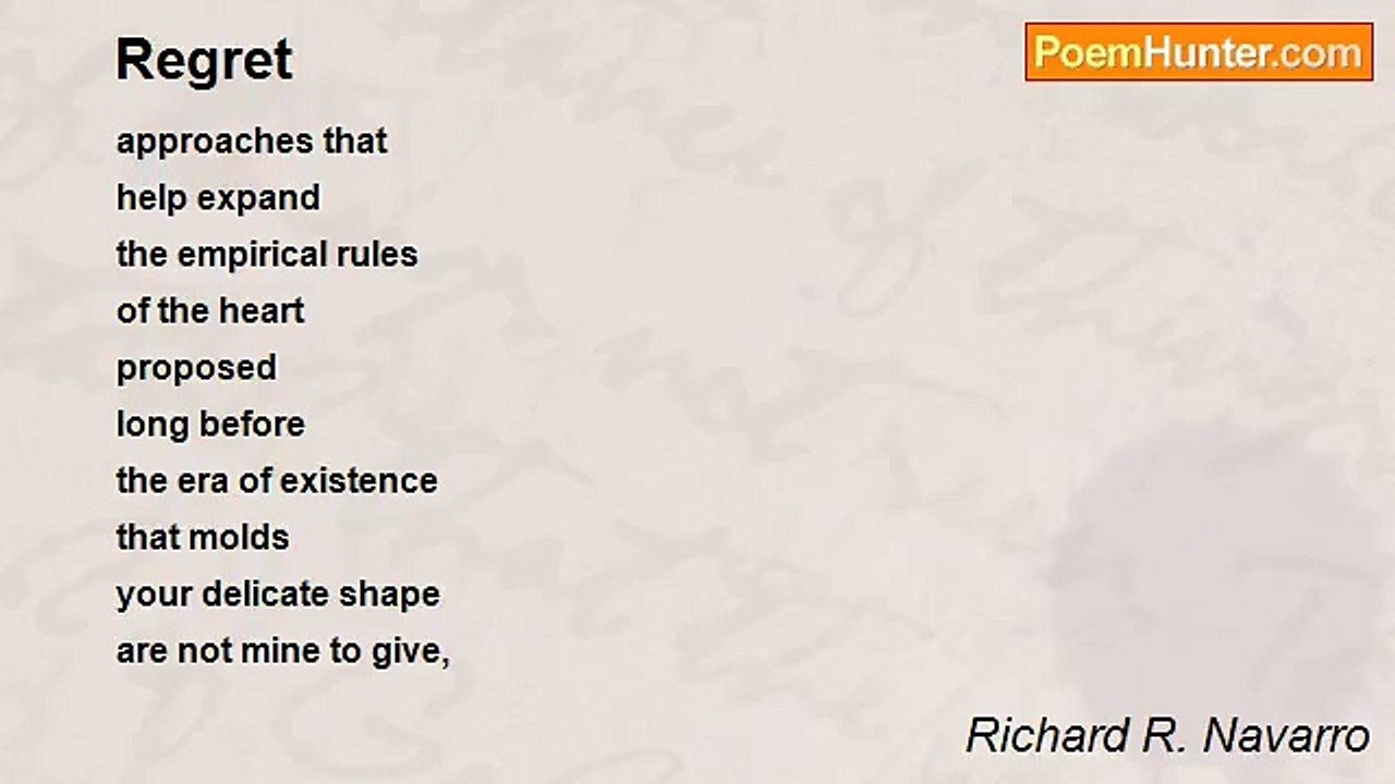 Richard R. Navarro - Regret