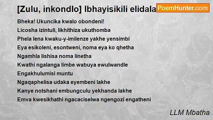 LLM Mbatha - [Zulu, inkondlo] Ibhayisikili elidala