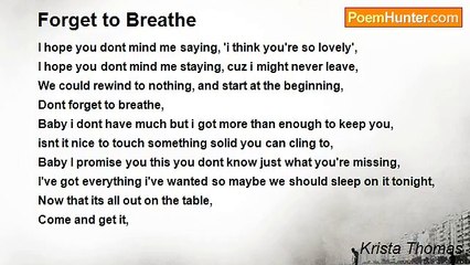 Krista Thomas - Forget to Breathe