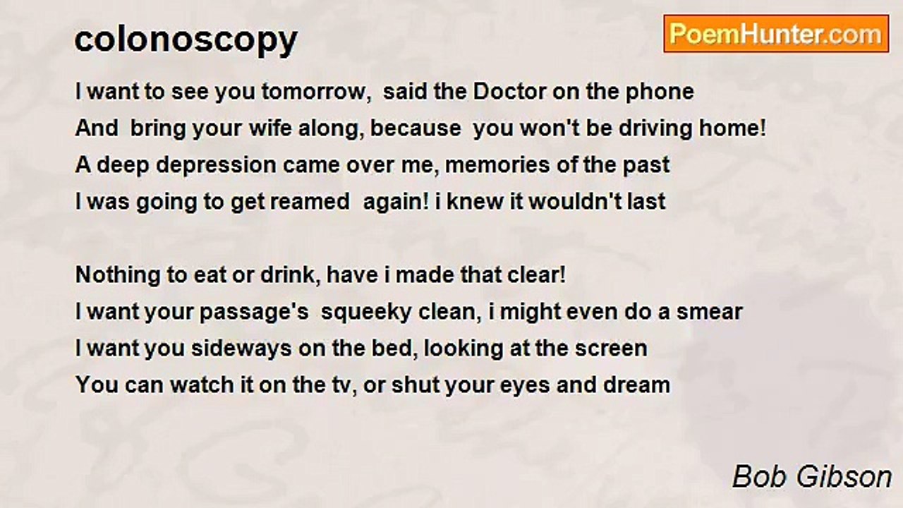 Bob Gibson - colonoscopy