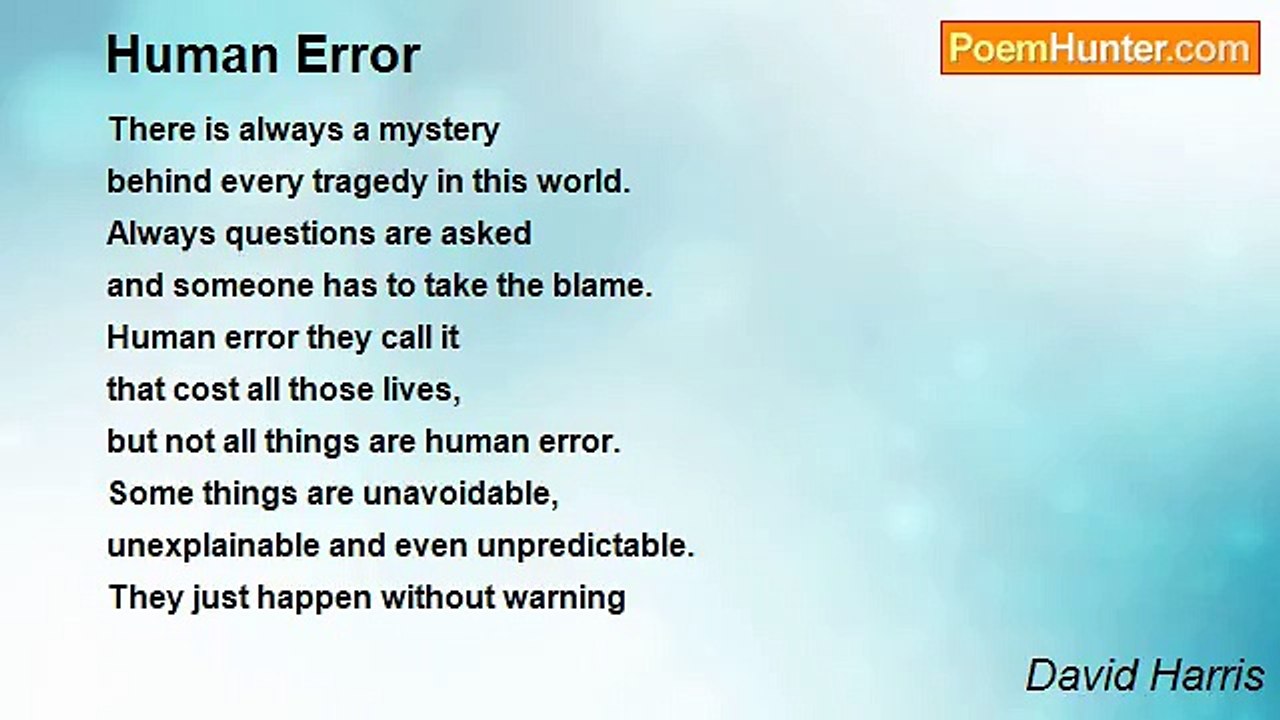 David Harris - Human Error