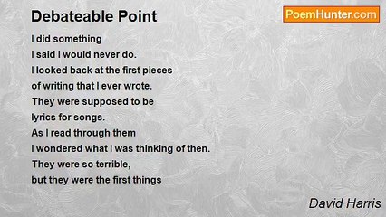 David Harris - Debateable Point