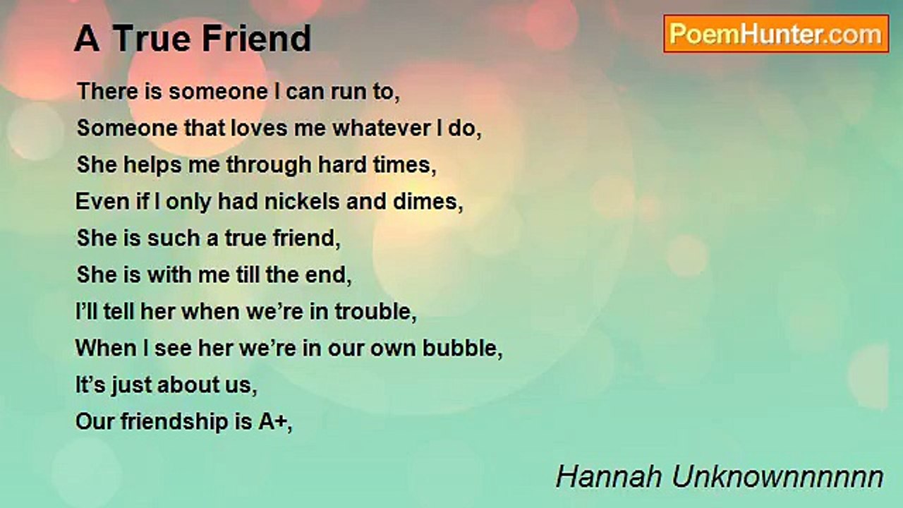 Hannah Unknownnnnnn - A True Friend