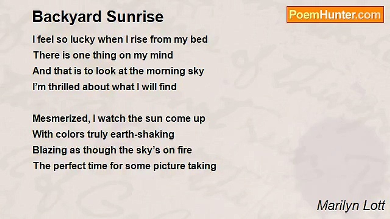 Marilyn Lott - Backyard Sunrise