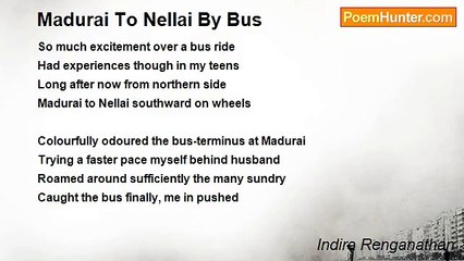 Indira Renganathan - Madurai To Nellai By Bus
