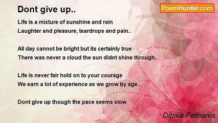 Dipika Pathania - Dont give up..