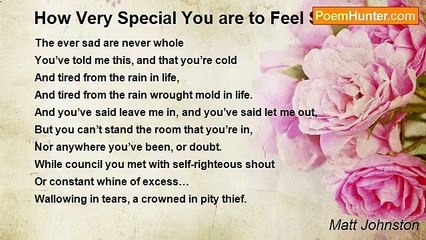 Matt Johnston - How Very Special You are to Feel Such Pain