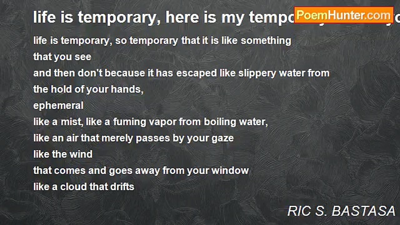 RIC S. BASTASA - life is temporary, here is my...