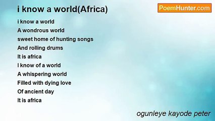 ogunleye kayode peter - i know a world(Africa)