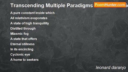 leonard daranjo - Transcending Multiple Paradigms - A Buddhistic Destination