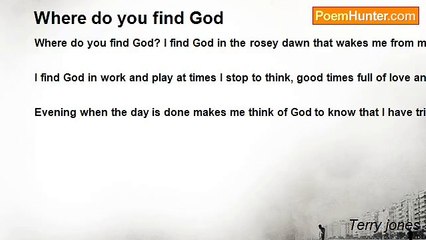 Terry jones - Where do you find God