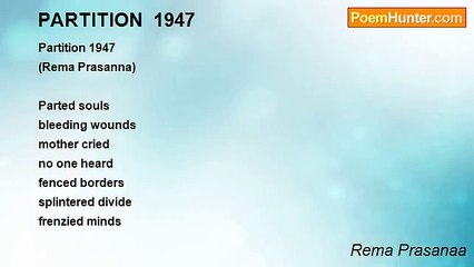 Rema Prasanaa - PARTITION  1947