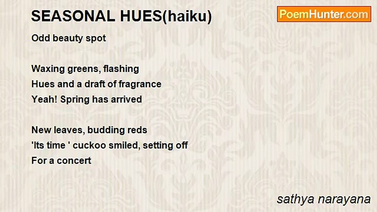 sathya narayana - SEASONAL HUES(haiku)