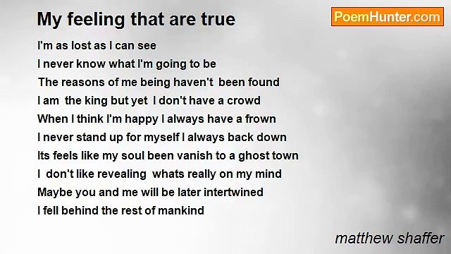 matthew shaffer - My feeling that are true
