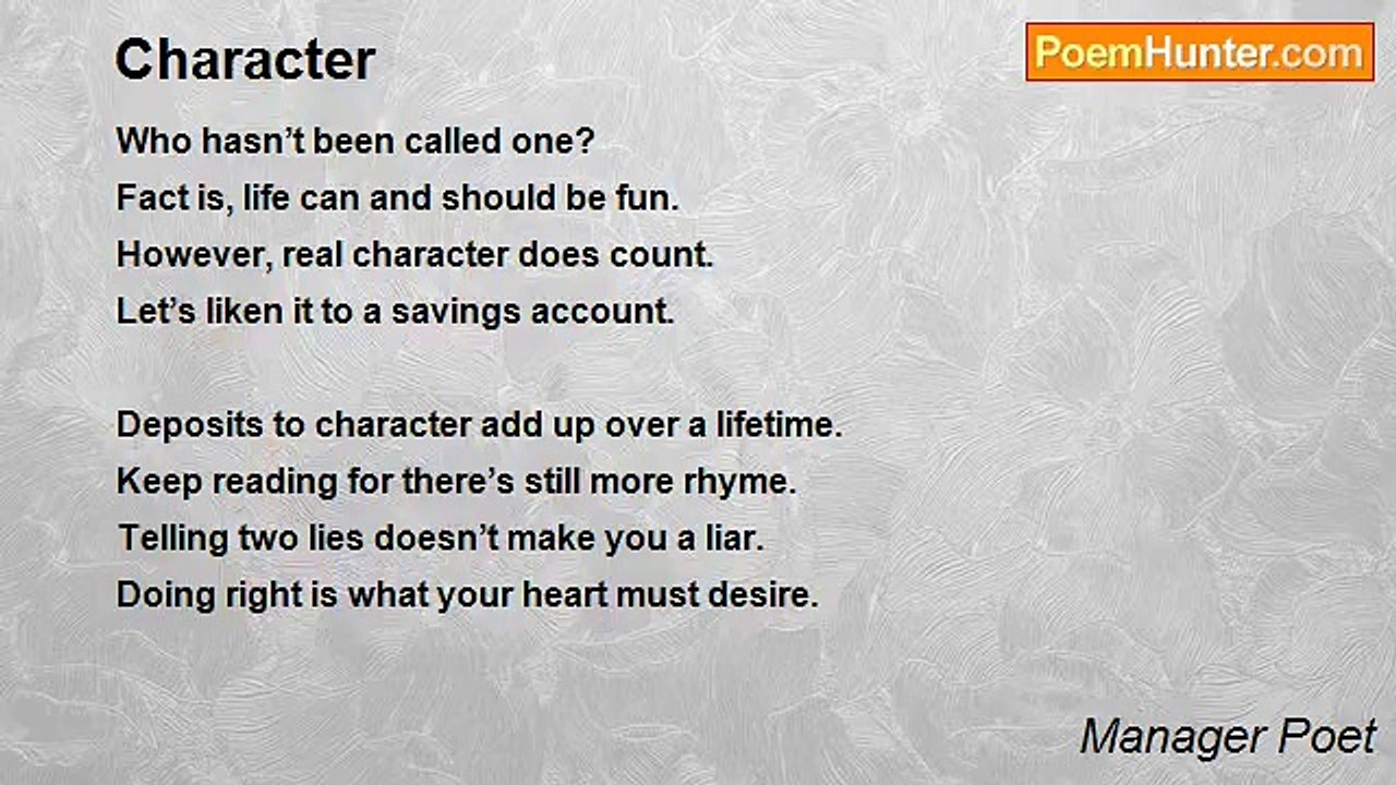 Manager Poet - Character