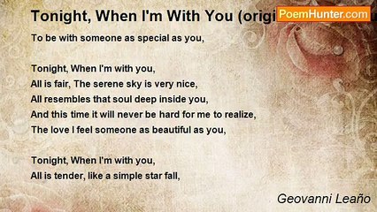 Geovanni Leaño - Tonight, When I'm With You (original Poem Structure)