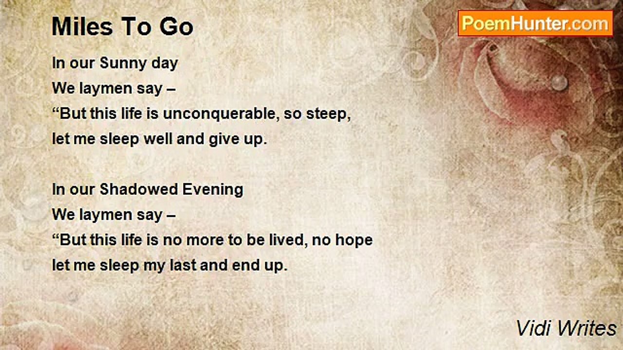 Vidi Writes - Miles To Go