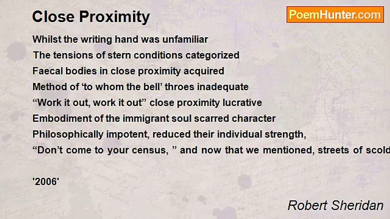 Robert Sheridan - Close Proximity