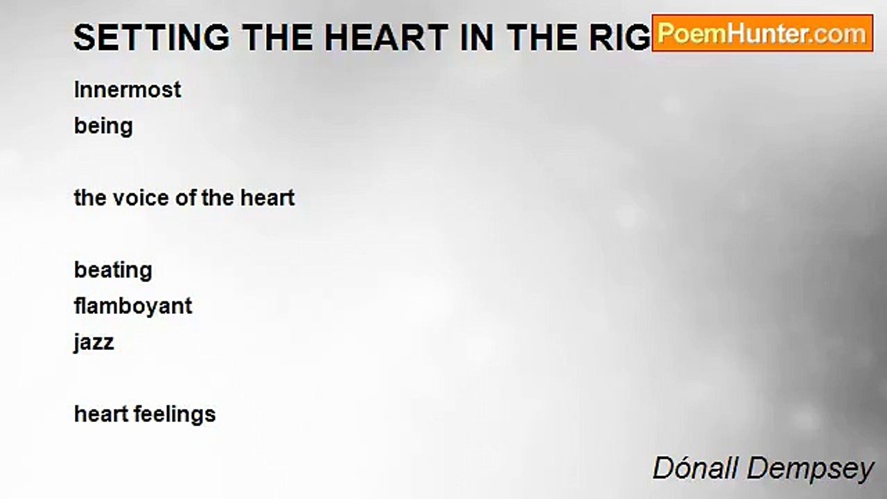 Dónall Dempsey - SETTING THE HEART IN THE RIGHT PLACE.