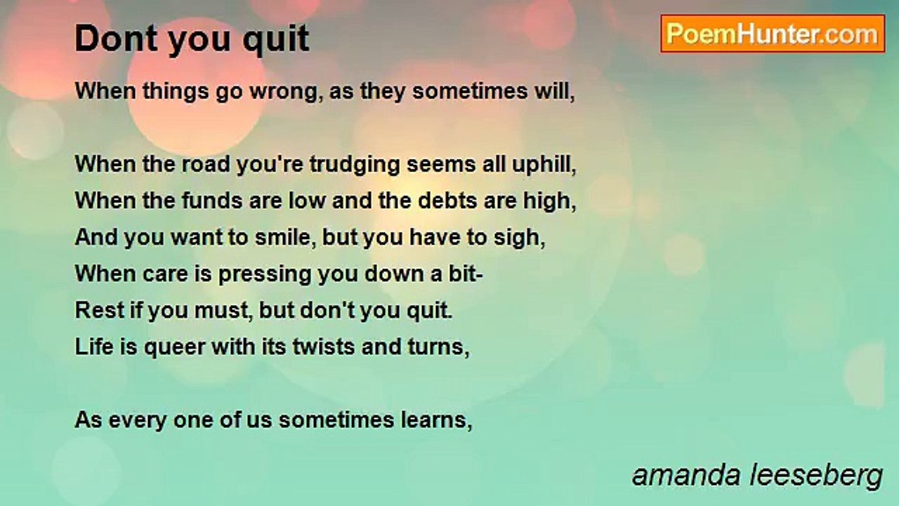amanda leeseberg - Dont you quit