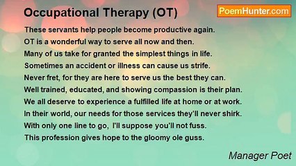 Manager Poet - Occupational Therapy (OT)