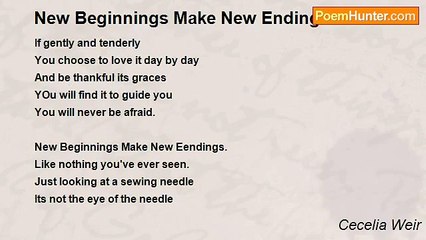 Cecelia Weir - New Beginnings Make New Endings