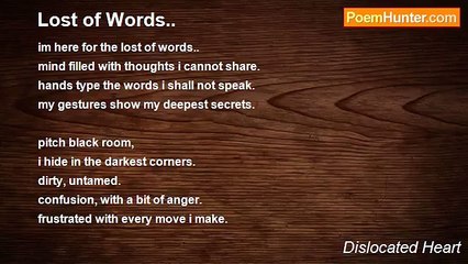 Dislocated Heart - Lost of Words..