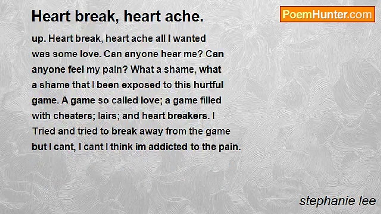 stephanie lee - Heart break, heart ache.