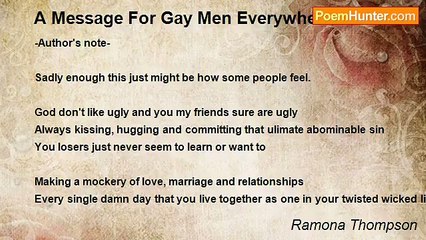 Ramona Thompson - A Message For Gay Men Everywhere 1