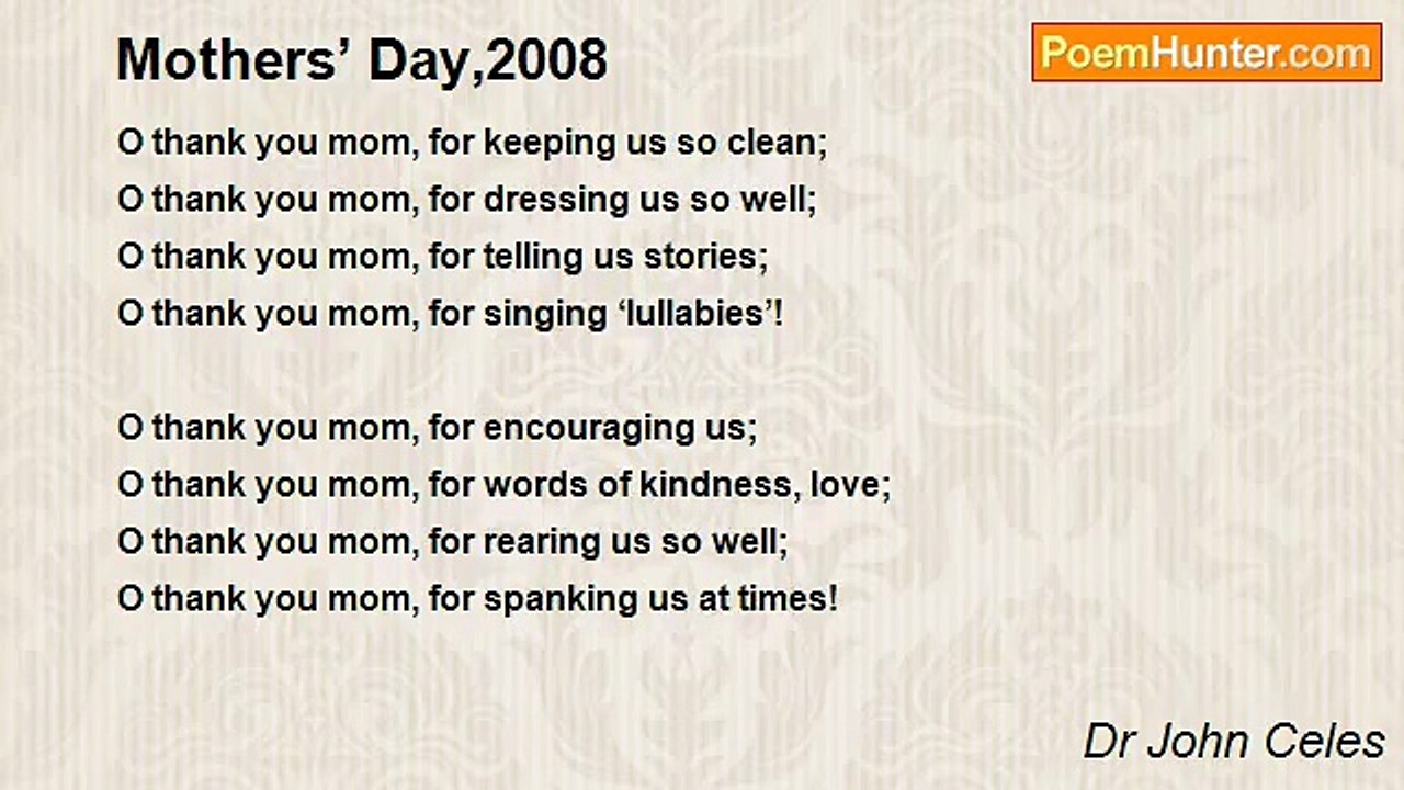 Dr John Celes - Mothers’ Day,2008
