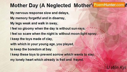 U Win Kyi - Mother Day (A Neglected  Mother's Loneliness And Sorrow)